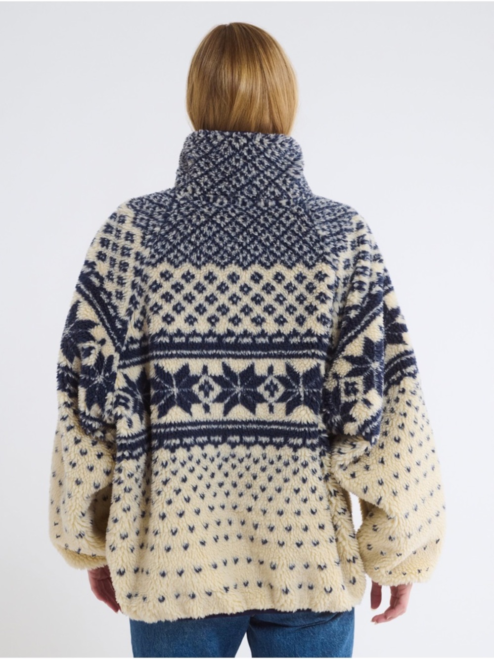 RUMORED Women’s Sun Valley Sherpa Color: Snowflake Size S/M Quarter Zip jacket - Picture 8 of 11